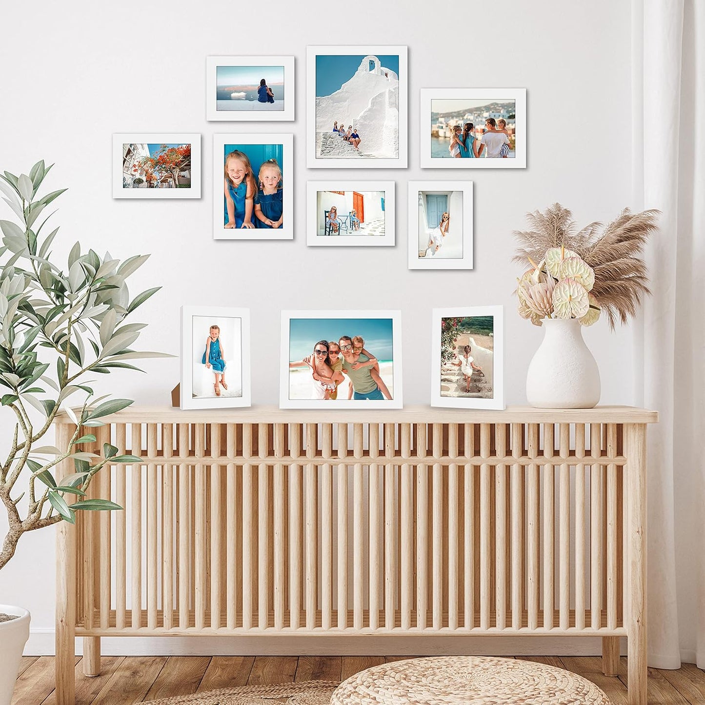 Americanflat | Set of 10 Picture Frames with Shatter-Resistant Glass | Gallery Wall Frame Set with Two 8x10, Four 5x7 and Four 4x6 Frames | Signature Collection | White