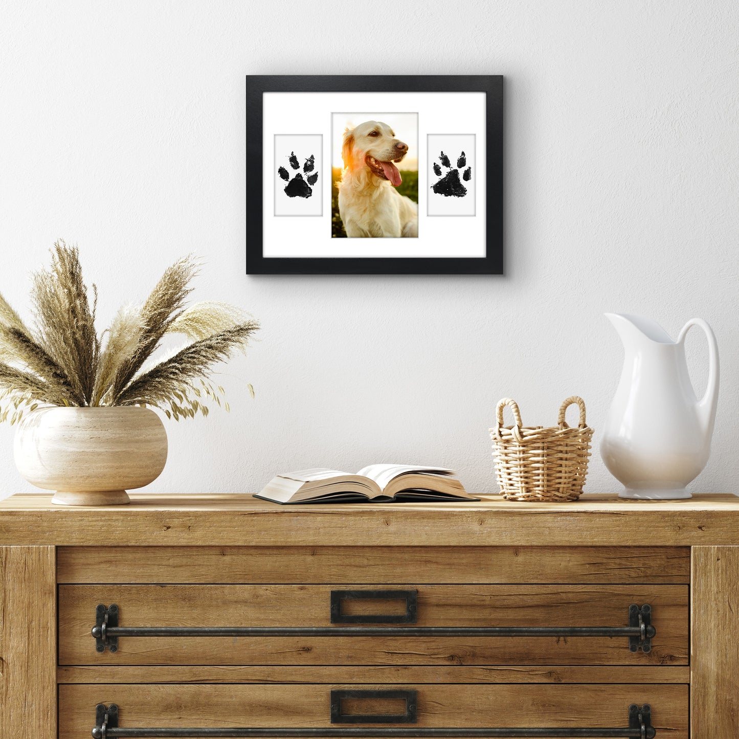 9x12 | Inkless Print Frame Kit | 3-Opening Mat | Mess-Free Ink - Americanflat