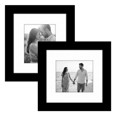 Galleria Matted Picture Frame — 5x6 with 2x3 mat / Black / 2 Pack