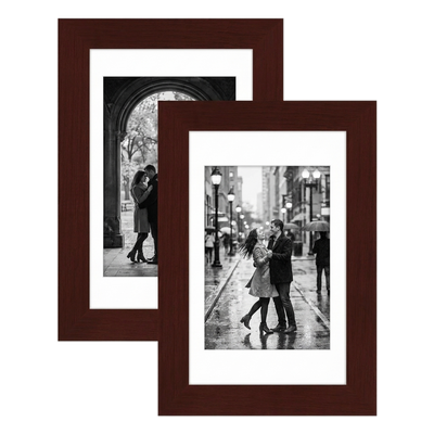 Galleria Matted Picture Frame — 5x7 with 4x6 mat / Brown / 2 Pack