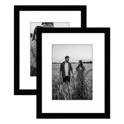 Galleria Matted Picture Frame — 8x10 with 5x7 mat / Black / 2 Pack
