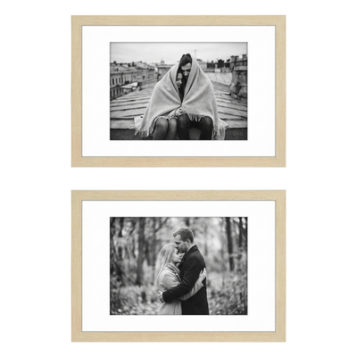 Galleria Matted Picture Frame — 8x12 with 6x8 mat / Natural Oak / 2 Pack