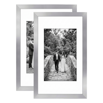 Galleria Matted Picture Frame — 8x12 with 6x8 mat / Silver / 2 Pack