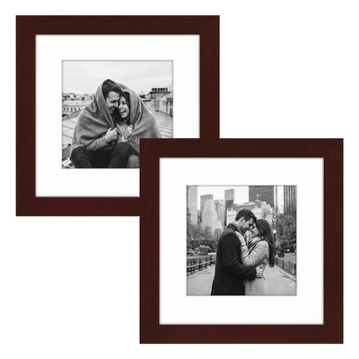 Galleria Matted Picture Frame — 9x9 with 6x6 mat / Brown / 2 Pack