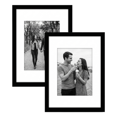 Galleria Matted Picture Frame — 9x12 with 6x8 mat / Black / 2 Pack
