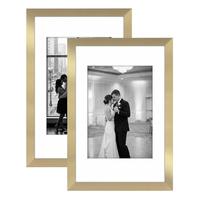 Galleria Matted Picture Frame — 9x12 with 6x8 mat / Gold / 2 Pack
