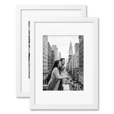 Galleria Matted Picture Frame — 9x12 with 6x8 mat / White / 2 Pack
