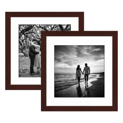 Galleria Matted Picture Frame — 10x10 with 8x8 mat / Mahogany / 2 Pack