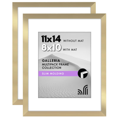 Galleria Matted Picture Frame — 11x14 with 8x10 mat / Gold / 2 Pack