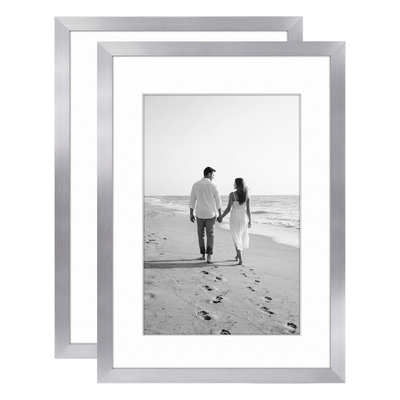 Galleria Matted Picture Frame — 11x17 with 8x12 mat / Silver / 2 Pack