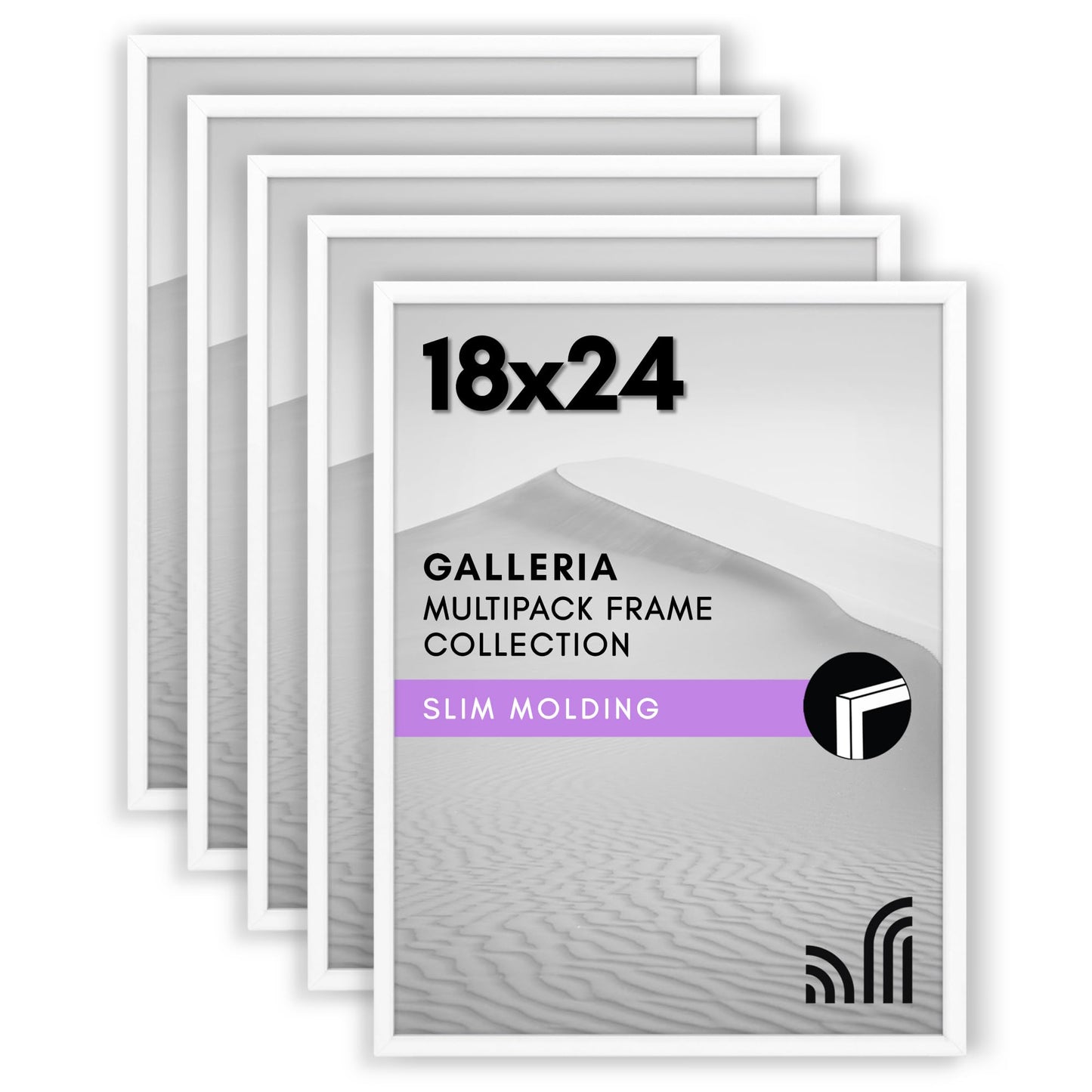 Set of 5 - Classic Gallery Picture Frame without Mat | Galleria Collection