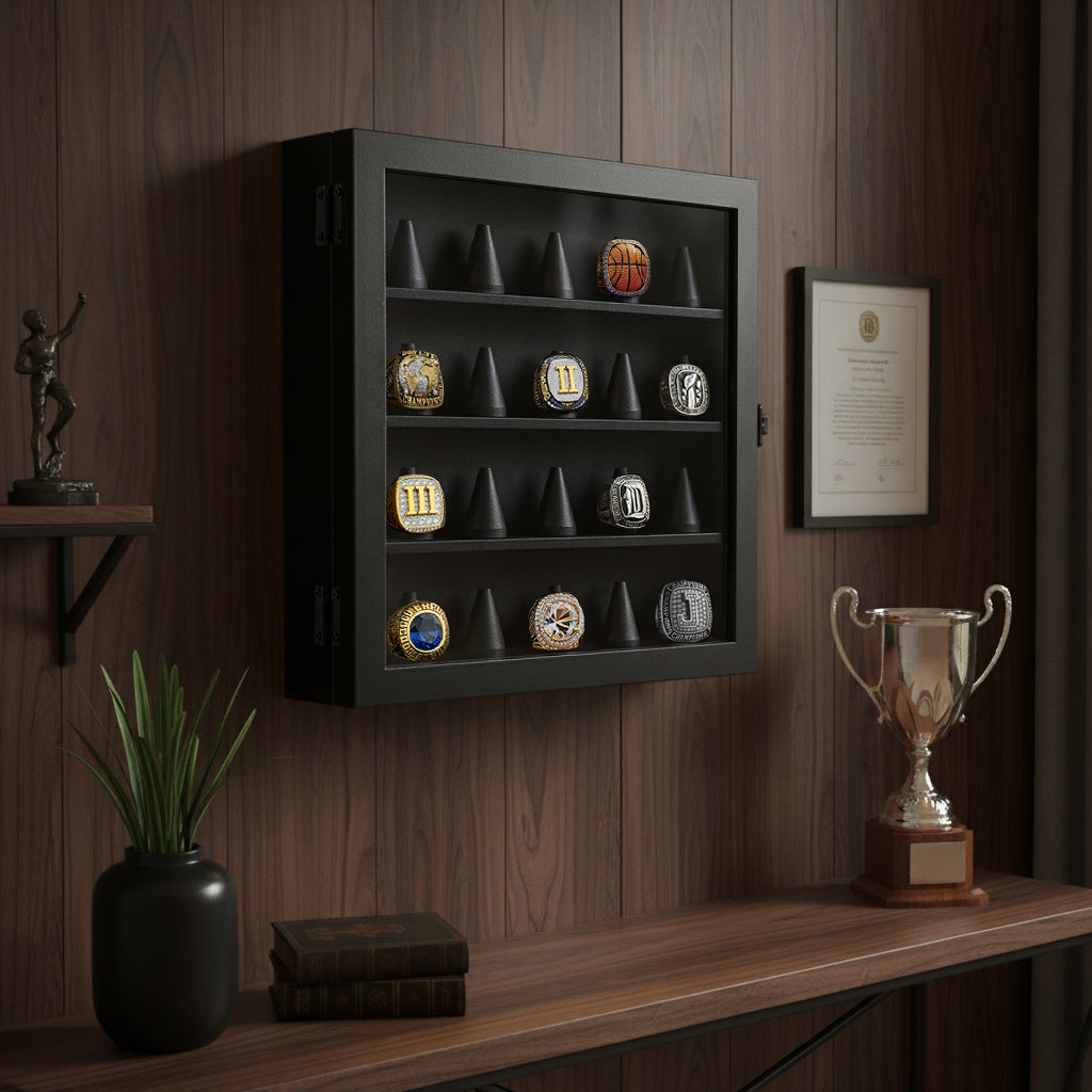 Championship Ring Display Case | Holds 3, 9, or 20 Rings | All-Star Collection
