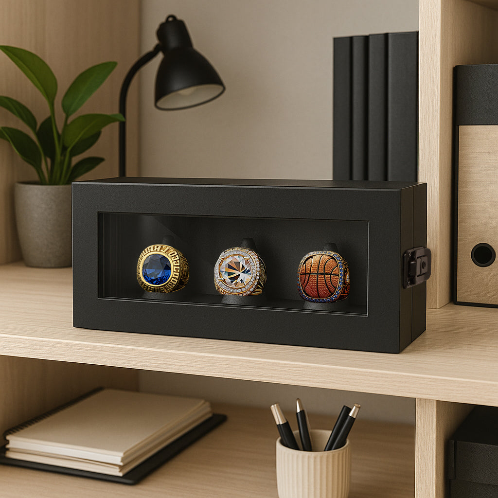 Championship Ring Display Case | Holds 3, 9, or 20 Rings | All-Star Collection