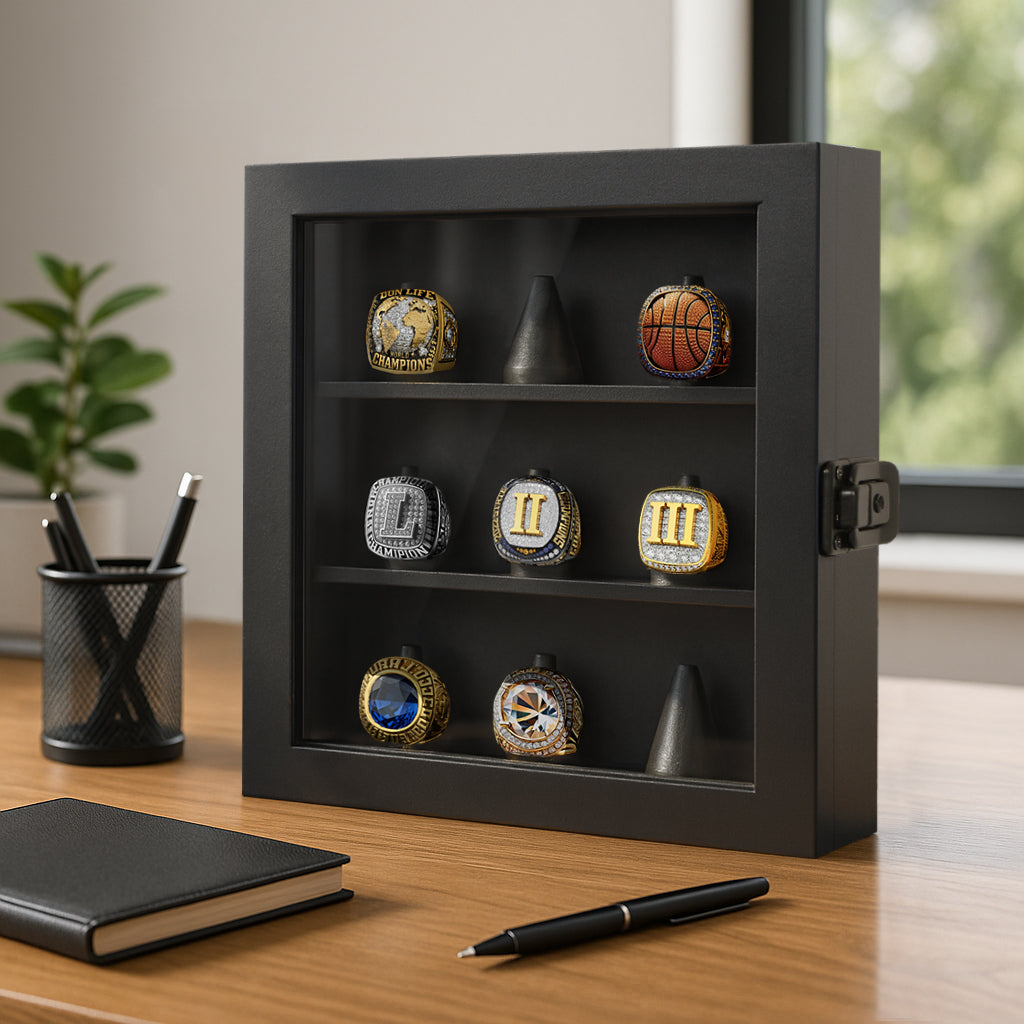Championship Ring Display Case | Holds 3, 9, or 20 Rings | All-Star Collection