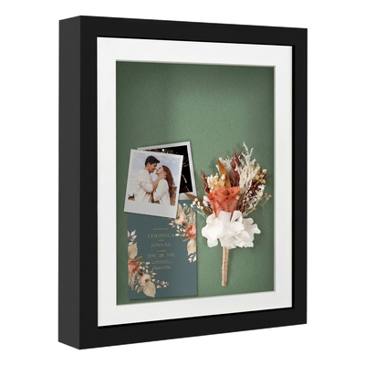 Silhouette Matted Keepsake Shadow Box — 11x14 / Black