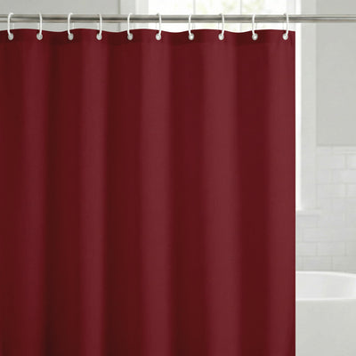 Shower Curtain 71x74, Water-Resistant, Hooks - Americanflat — 71x74 / Solid Burgundy