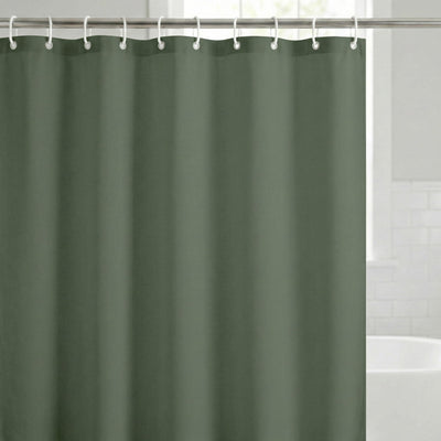Shower Curtain 71x74, Water-Resistant, Hooks - Americanflat — 71x74 / Solid Green