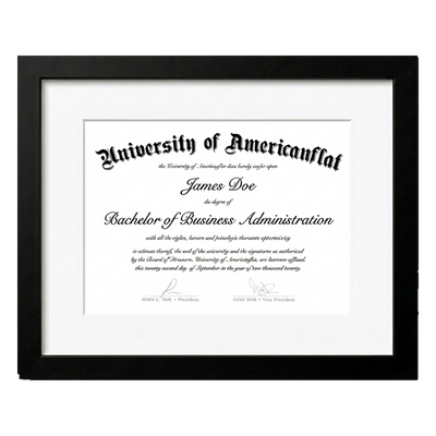 Signature Matted Document Frame — Black / 11x14