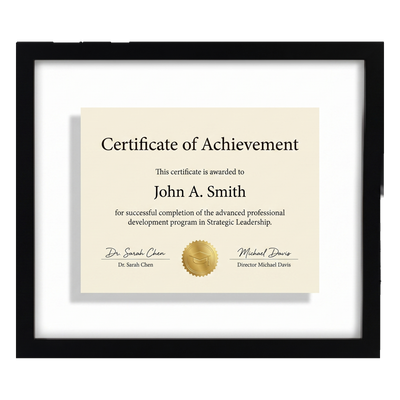 Signature Float Black Matted Engineered Wood Picture Frame — 12.5x15 / Black
