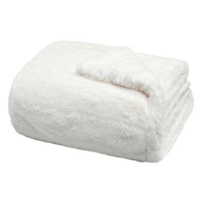 Throw Blanket | Double-Sided Faux Fur - 50x60 - White — Default Title