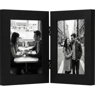 Signature Hinged Picture Frame — 5x7 / Black / Doube fold
