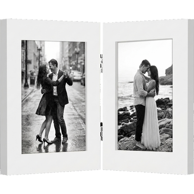 Signature Hinged Picture Frame — 4x6 / White / Doube fold