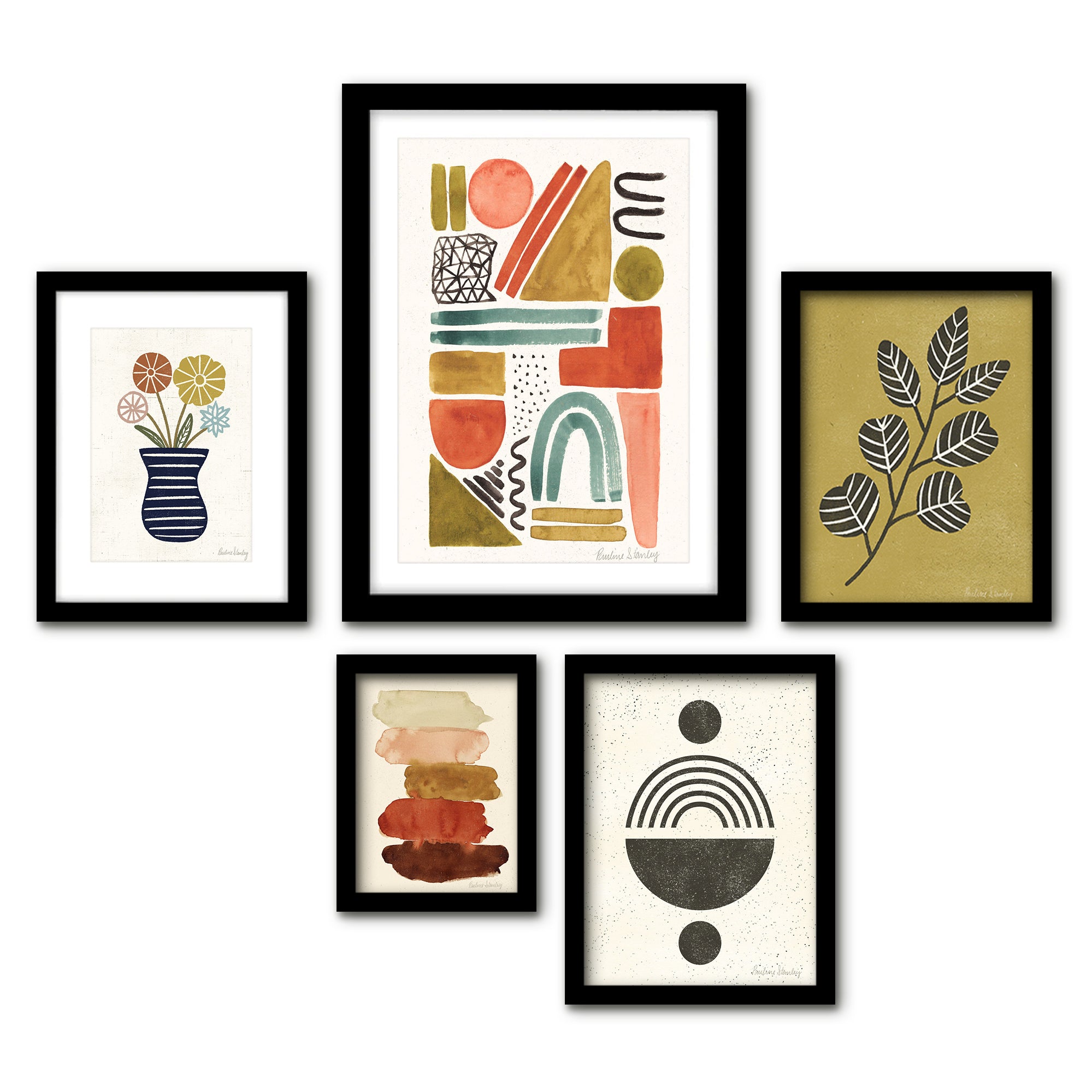 Americanflat Abstract Wall Art Room Decor - Mid Century Shapes