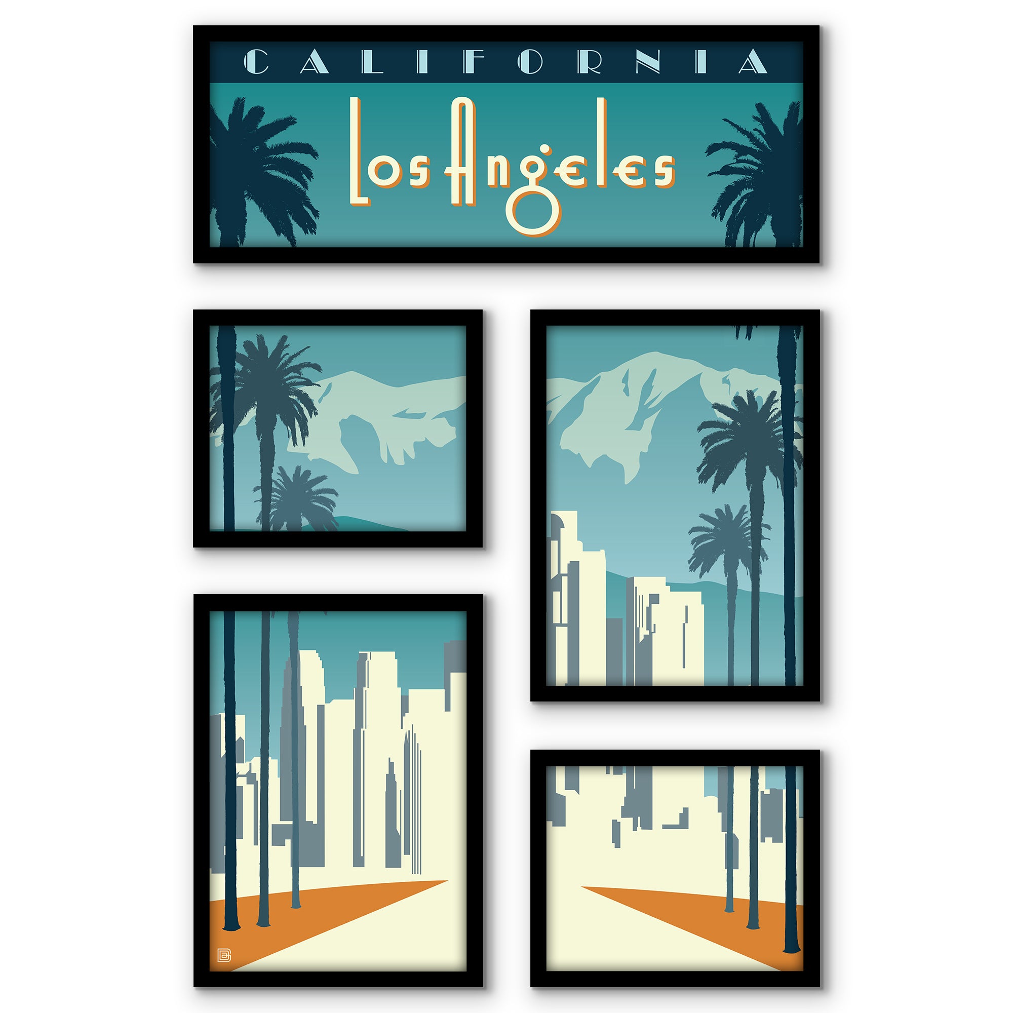 Americanflat Las Vegas 5 Piece Grid Wall Art Room Decor Set - Poster