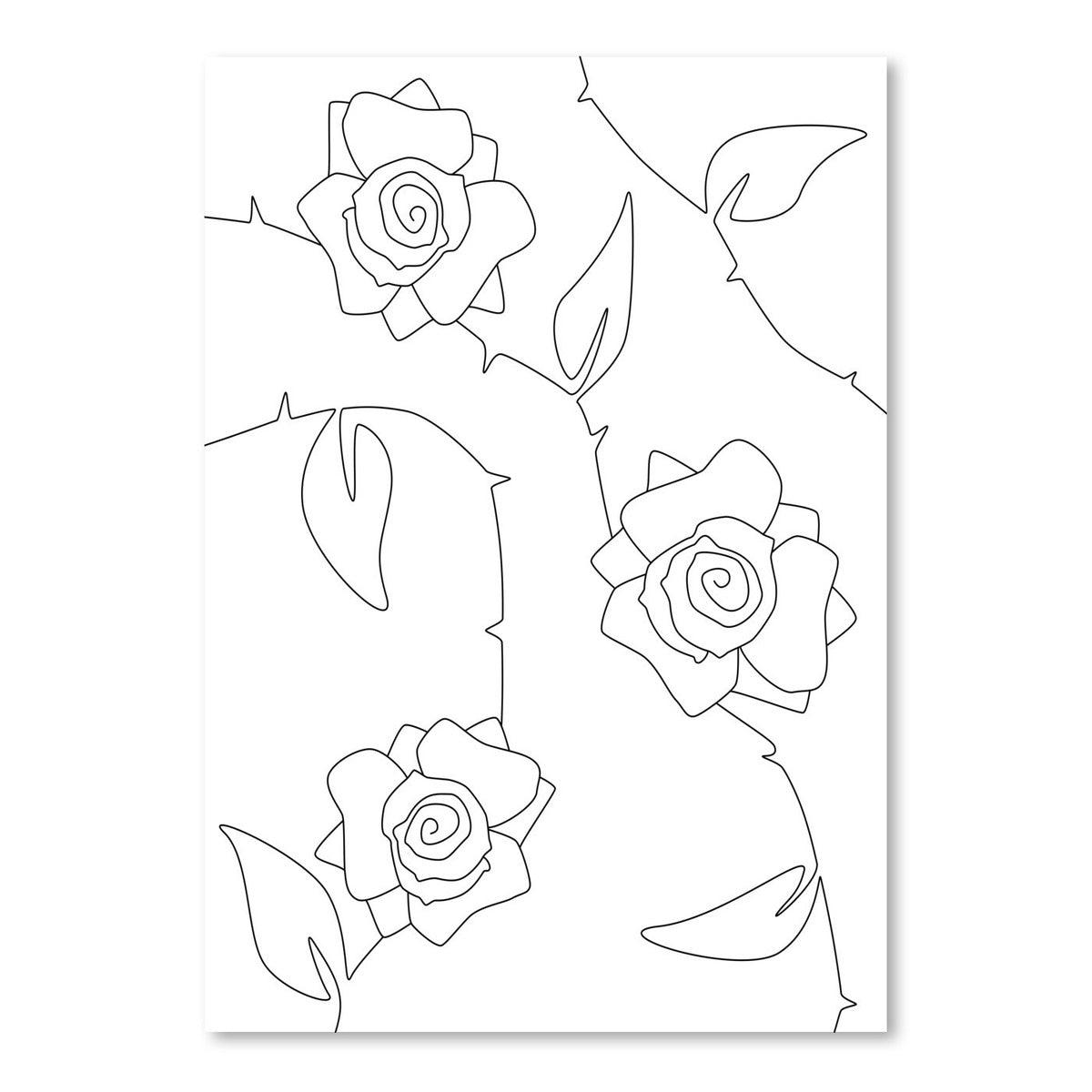 rose bush drawing