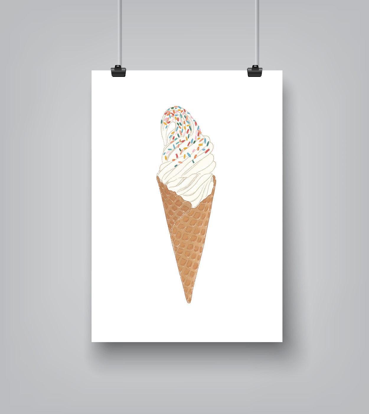 All Kinds of Ice Cream  Ice cream illustration, Ice cream poster