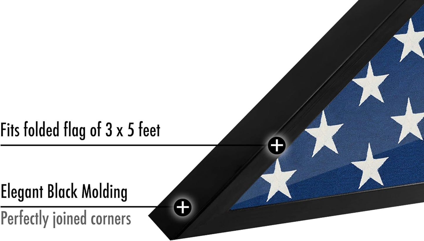 Burial Flag Display Case - Memorial Frame for Veterans