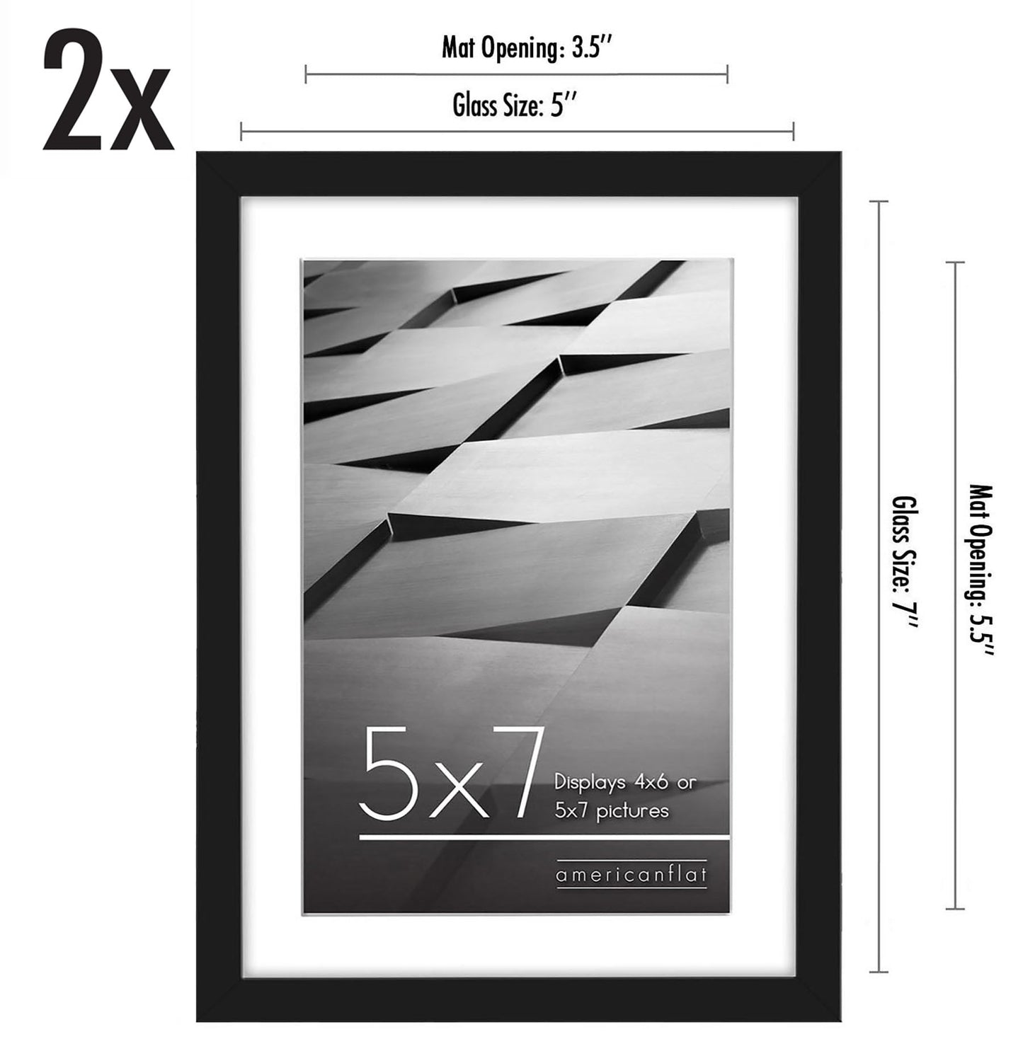 Picture Frame | Set of 2 | Slim Molding | Streamline Collection