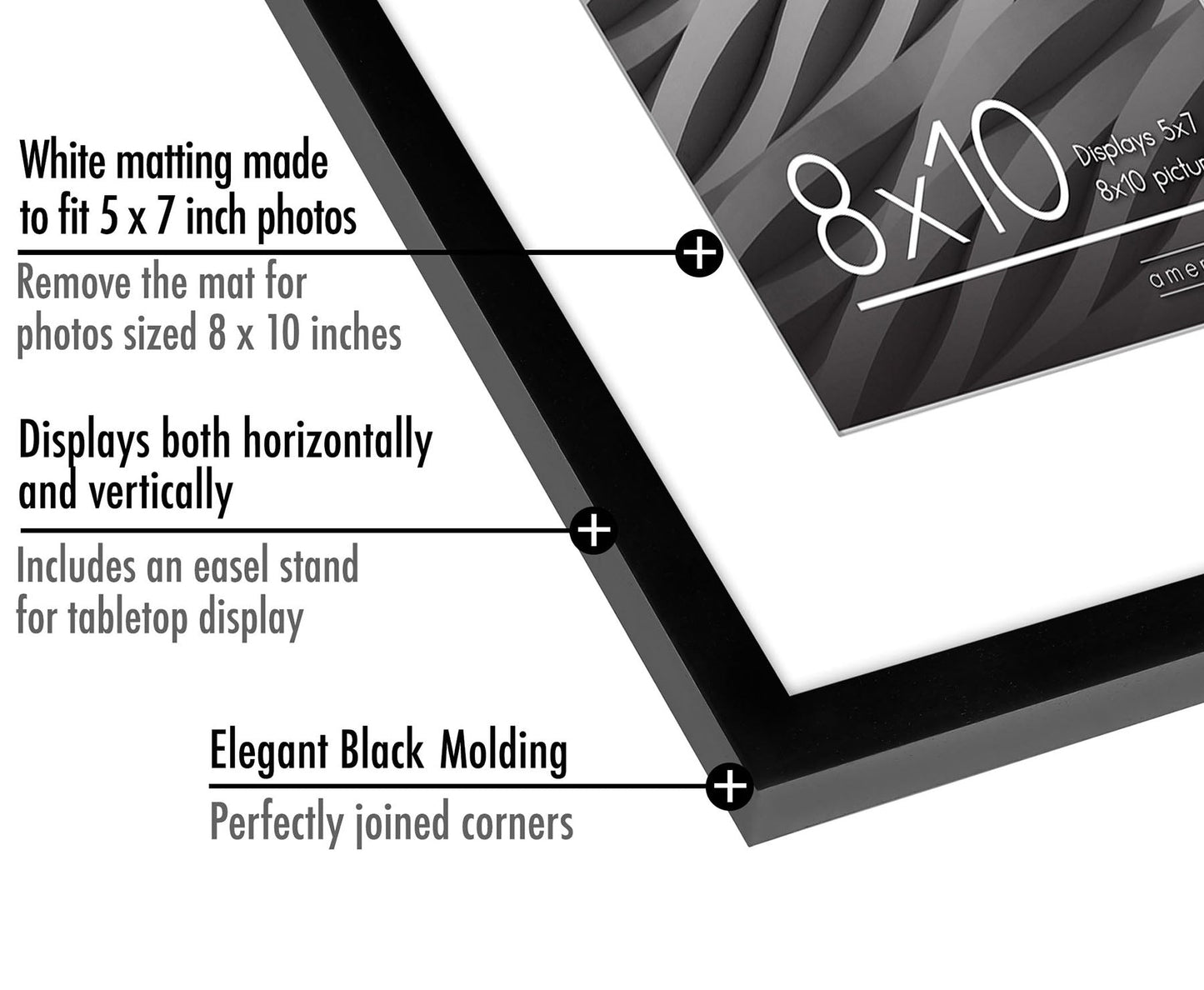 Picture Frame | Set of 2 | Slim Molding | Streamline Collection