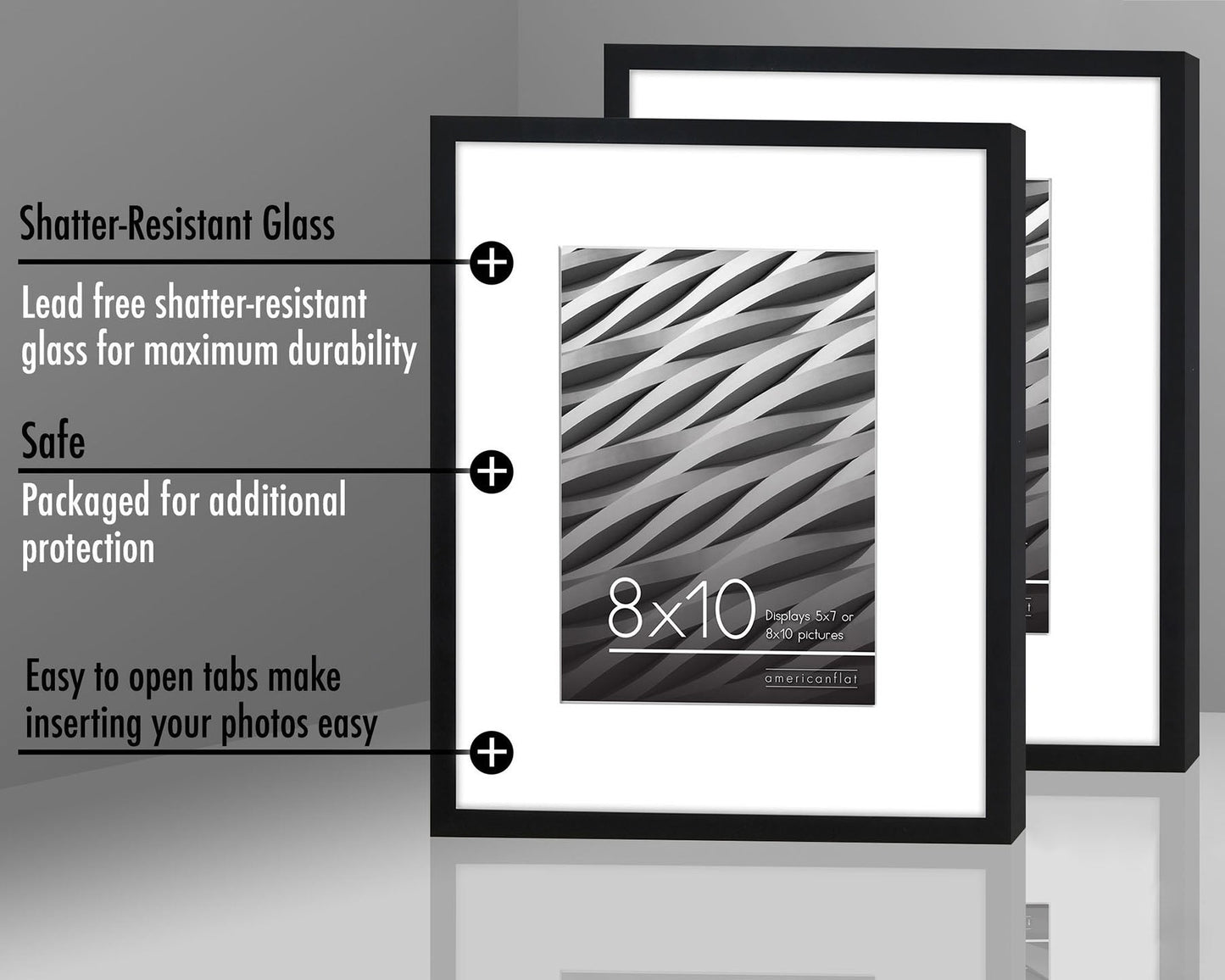 Picture Frame | Set of 2 | Slim Molding | Streamline Collection