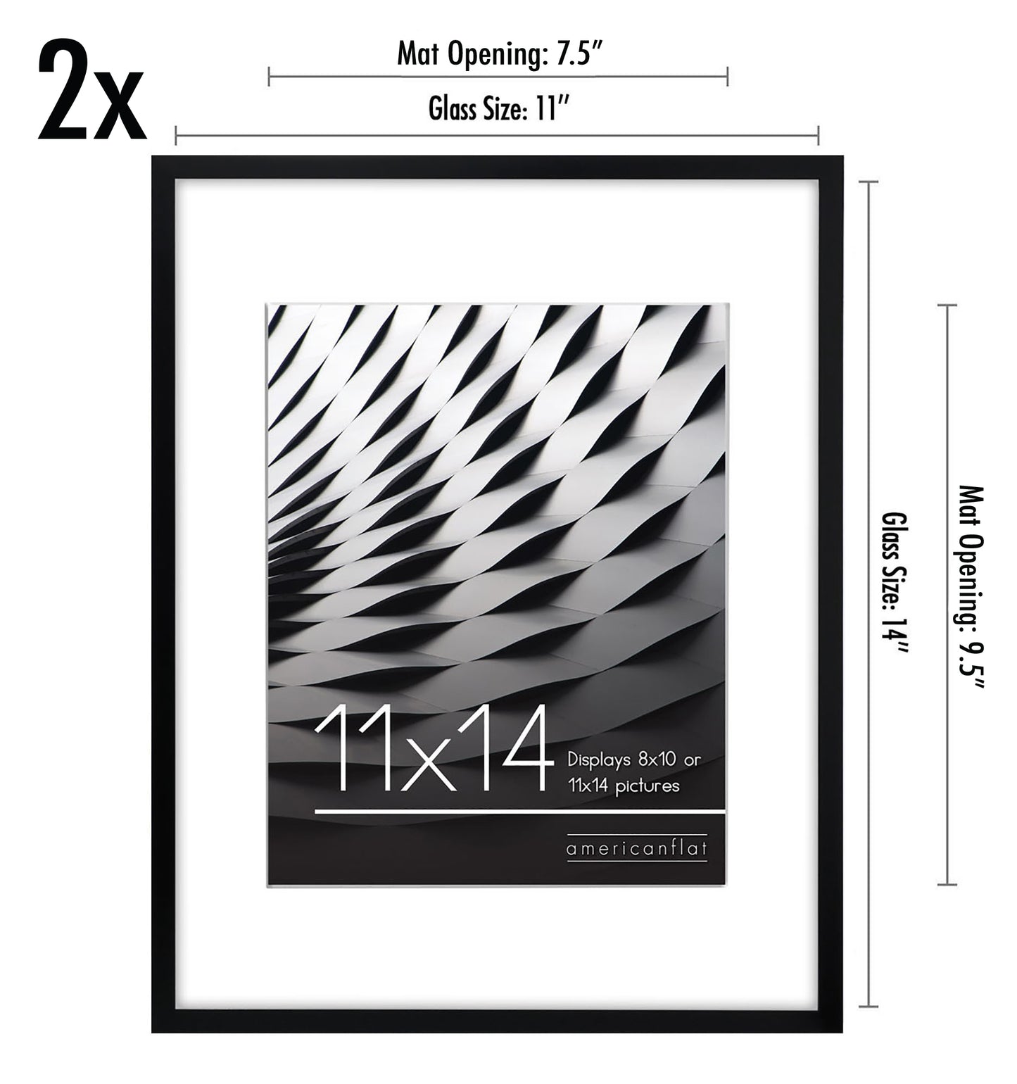 Picture Frame | Set of 2 | Slim Molding | Streamline Collection