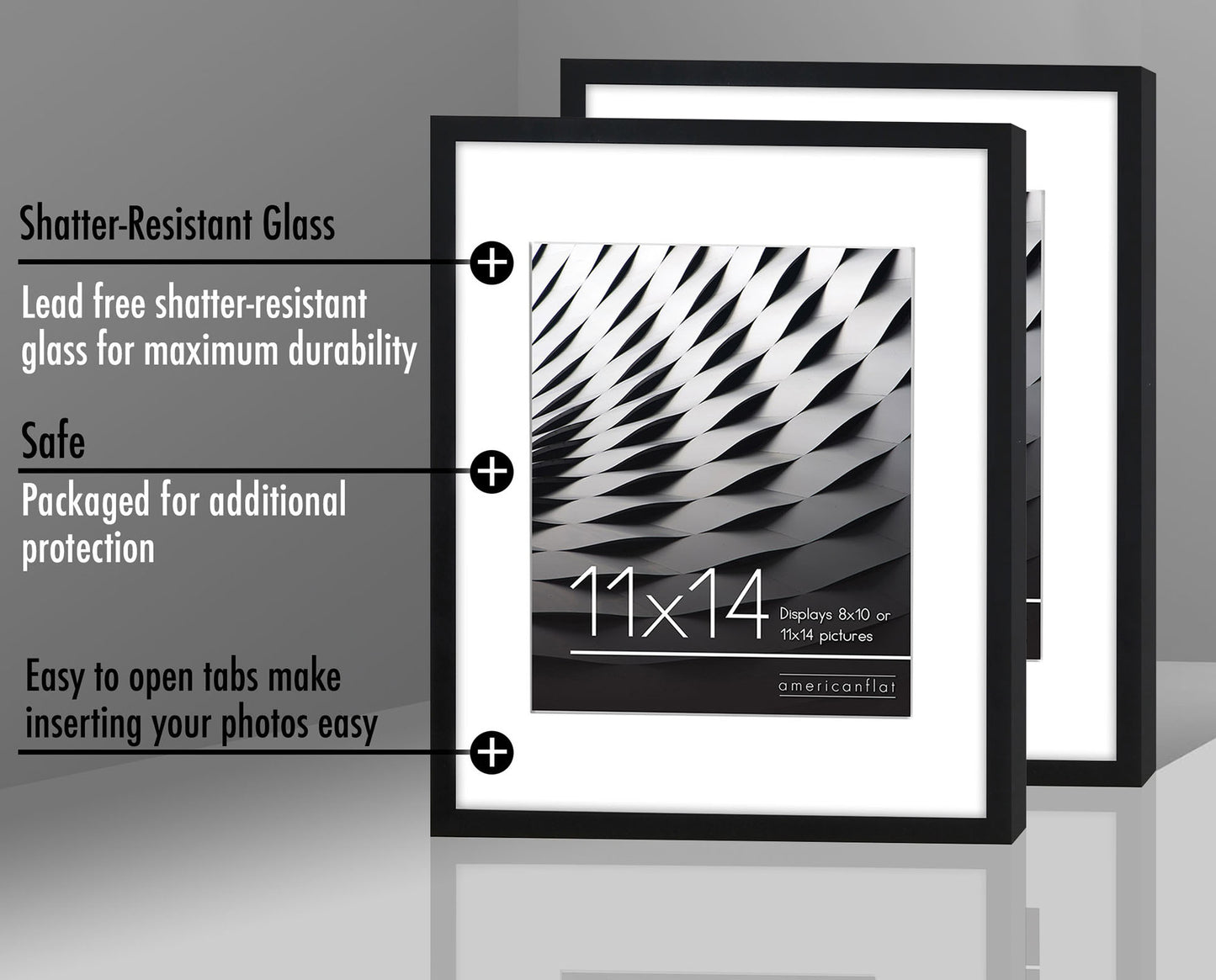 Picture Frame | Set of 2 | Slim Molding | Streamline Collection
