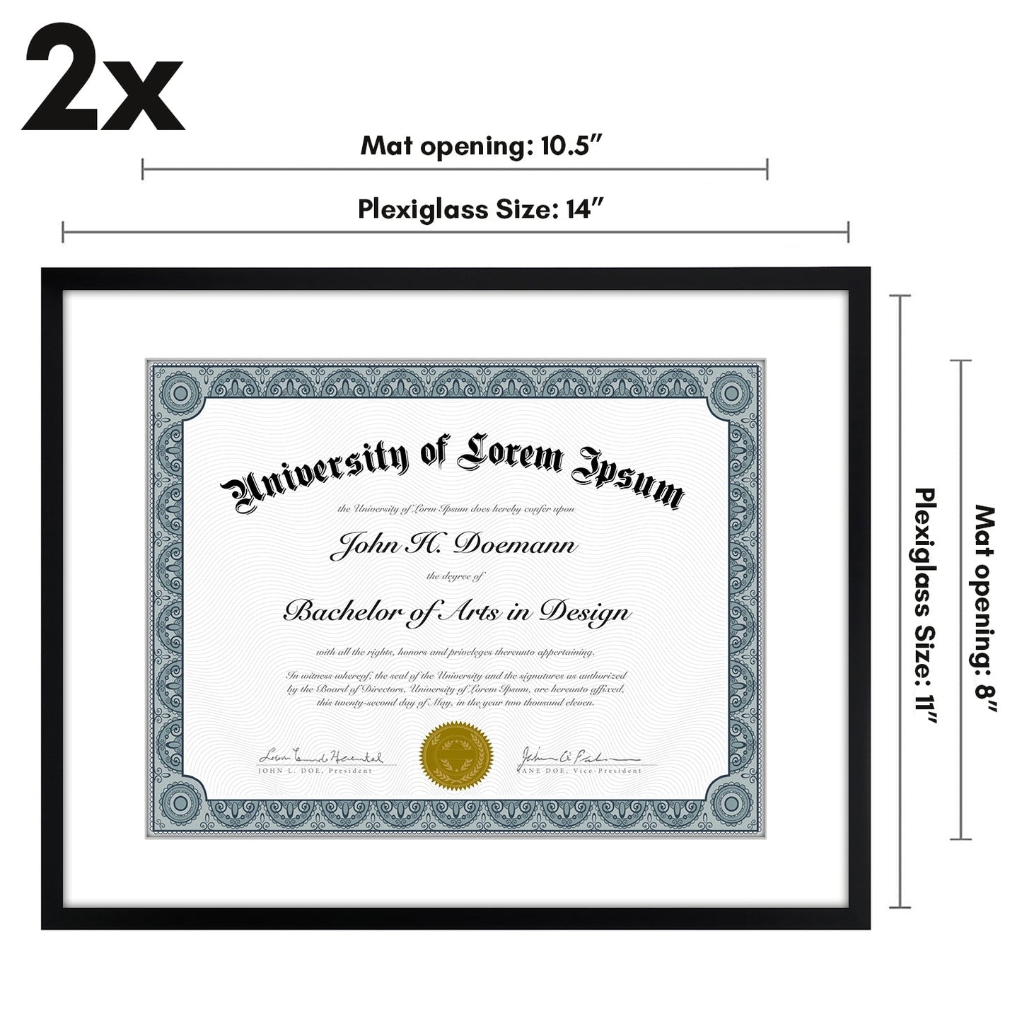 Picture Frame | Set of 2 | Slim Molding | Streamline Collection