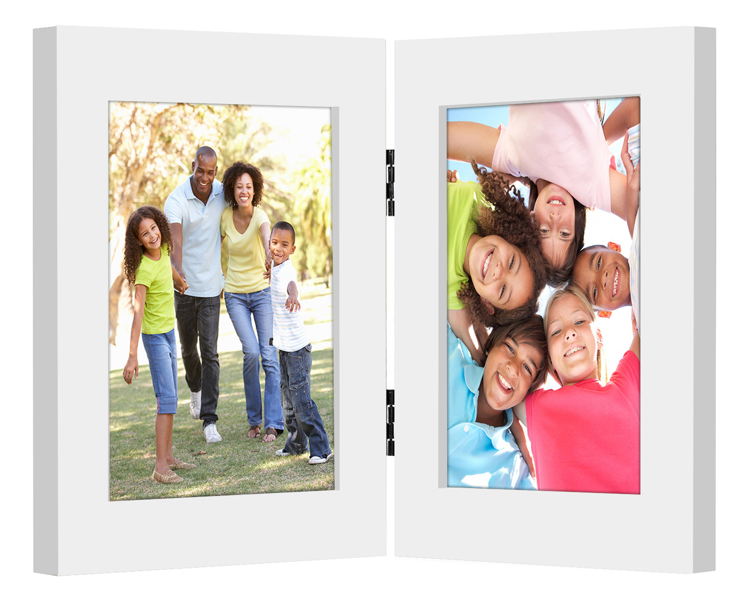 4x6 Double Picture Frame, Vertical Hinged Photo Frame 2 Opening