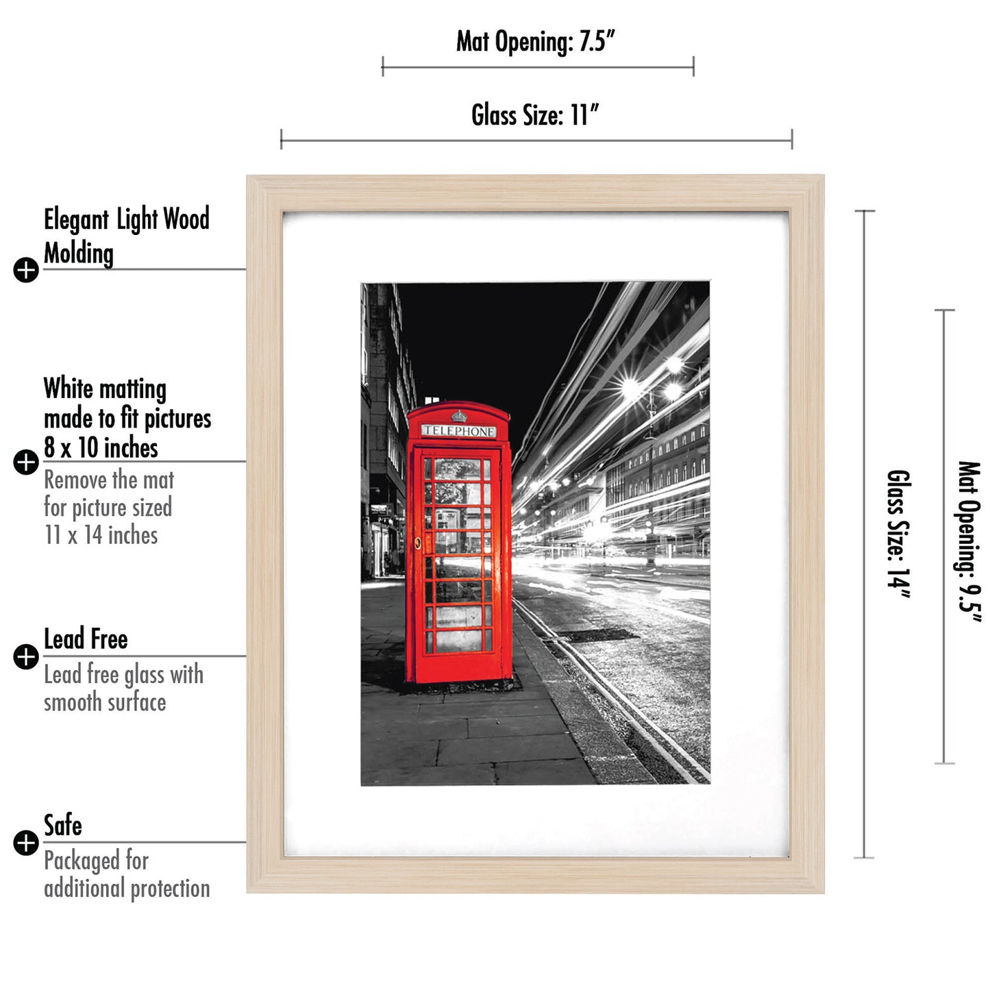 Americanflat Picture Frame | Includes Mat | Set of 2 | Classic Molding | Signature Collection
