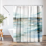71x74 Abstract Shower Curtain with 12 Metal Grommets | Midnight Clear