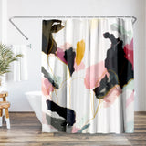 71x74 Abstract Shower Curtain with 12 Metal Grommets | Modern Bold Design