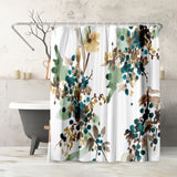 71x74 Abstract Shower Curtain with 12 Metal Grommets | Watercolor Blueberry