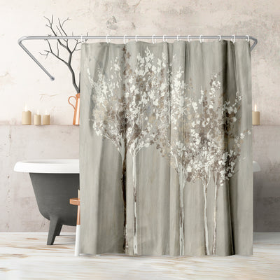 71x74 Decorative Shower Curtain with 12 Metal Grommets | Nature-Inspired Design — 71 x 74