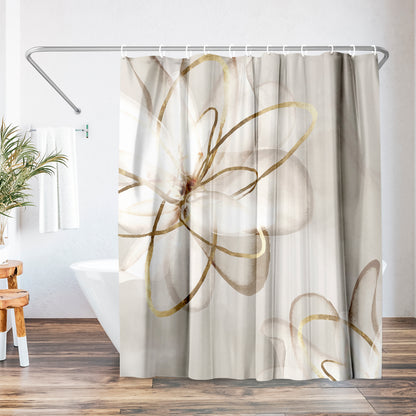 71x74 Abstract Shower Curtain with 12 Metal Grommets | Transparent Beauty
