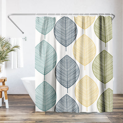 71x74 Botanical Shower Curtain with 12 Metal Grommets | Multicolor — 71 x 74