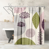 71x74 Abstract Shower Curtain with 12 Metal Grommets | Bold Floral Design