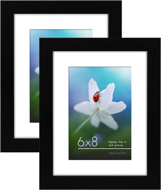 Americanflat Picture Frame | Includes Mat | Set of 2 | Classic Molding | Signature Collection