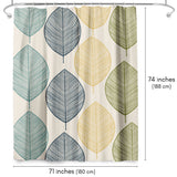71x74 Botanical Shower Curtain with 12 Metal Grommets | Multicolor