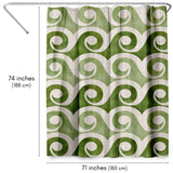 71x74 Abstract Shower Curtain with 12 Metal Grommets | Retro Waves