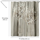 71x74 Decorative Shower Curtain with 12 Metal Grommets | Nature-Inspired Design